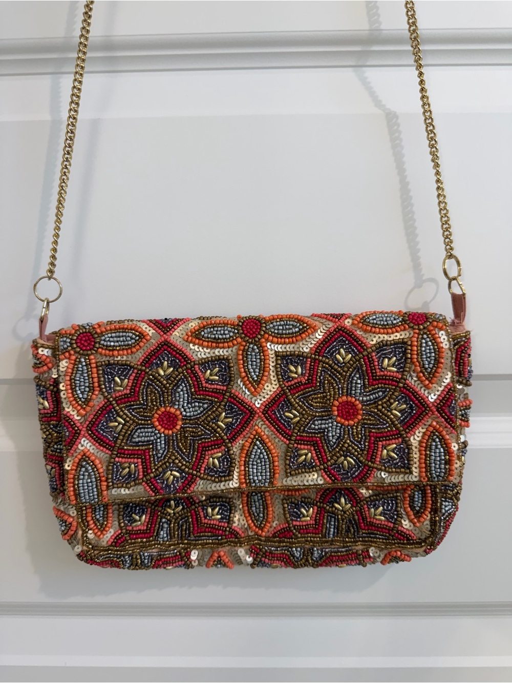 Lulus Embroidered Multicolor Beaded Crossbody Bag